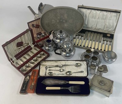 Lot 591 - A quantity of silver plate, to include egg...