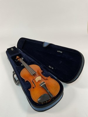 Lot 280 - A full sized German two piece back violin,...