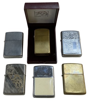 Lot 311 - ZIPPO; six assorted lighters comprising two...