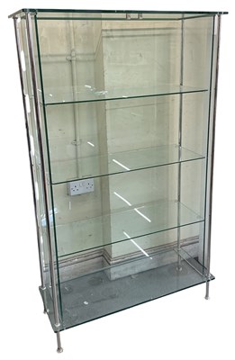 Lot 50 - A modern contemporary chrome framed glass...