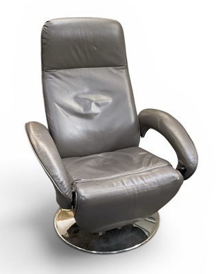 Lot 67 - A modern contemporary grey faux leather...