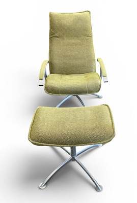Lot 38 - A modern contemporary green felt upholstered...