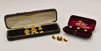 Lot 558 - A collection of 9ct and 15ct gold shirt studs,...
