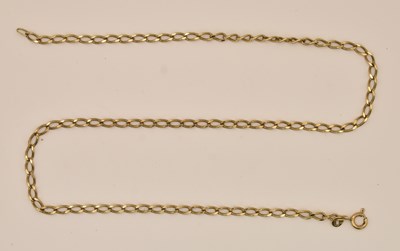 Lot 1360 - A 9ct yellow gold open link necklace with ring...