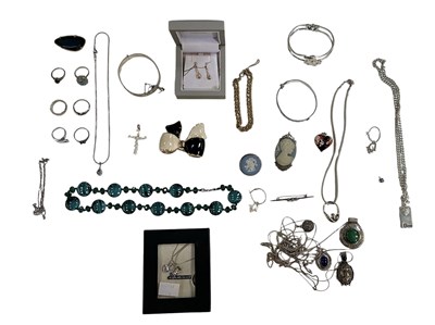 Lot 1436 - A collection of mainly silver costume...
