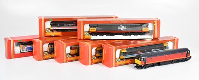 Lot 2193 - HORNBY; eight loose and boxed locomotives,...