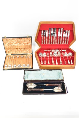 Lot 777 - A canteen of Kings Pattern cutlery for six...