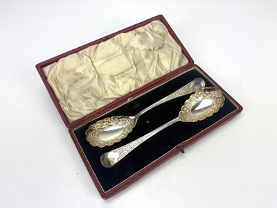 Lot 815 - ATKIN BROTHERS; a cased pair of hallmarked...