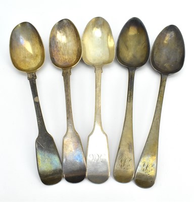 Lot 1149 - Five hallmarked silver tablespoons comprising...