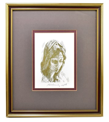 Lot 1383 - HAROLD FRANCIS RILEY BL.D. Litt FRCS (HON) DFA ATC (born 1943); ink signed print, the Madonna