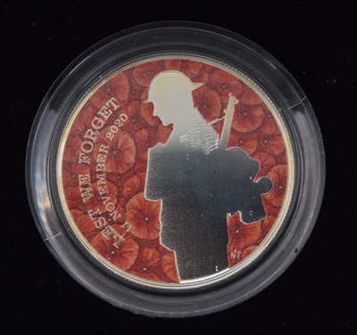 Lot 1490 - THE ROYAL MINT; a cased encapsulated £5 silver...