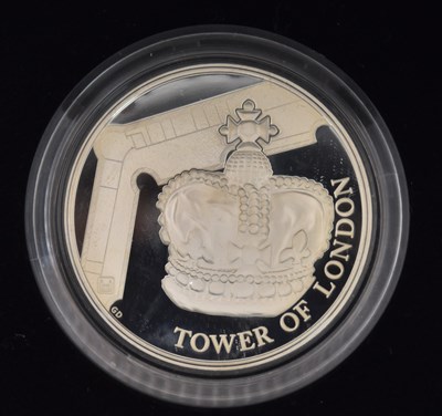 Lot 1523 - THE ROYAL MINT; a cased encapsulated £5 silver...