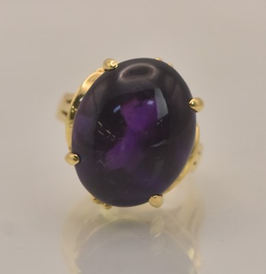 Lot 1309 - An 18ct yellow gold dress ring, with a large...