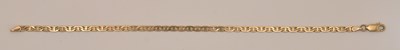 Lot 1421 - A 9ct yellow gold mariner link bracelet with...