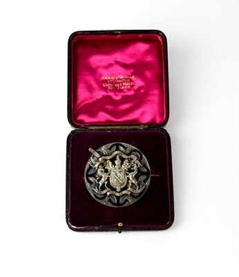 Lot 1007 - A Victorian Scottish white metal baronial...