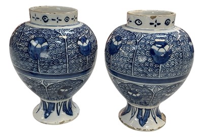 Lot 527 - A pair of 18th/19th century hand painted blue...