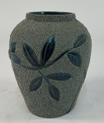 Lot 154 - A 1960s rough textured vase having floral leaf...