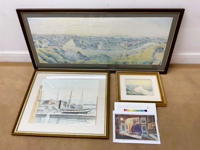 Lot 406 - TREVOR HADDRELL; three pastels, 'View of S.S...