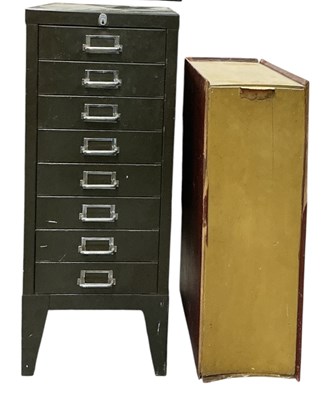 Lot 78 - A modern green painted metal nine-drawer...