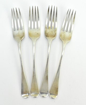 Lot 1192 - Four Victorian hallmarked silver forks, London...