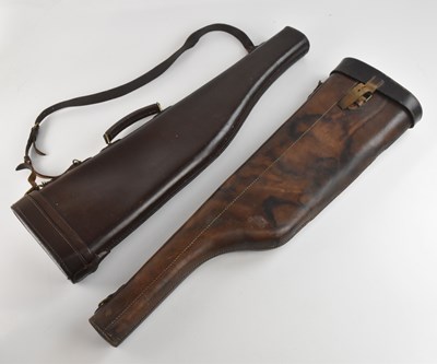 Lot 2060 - Two leg of mutton gun cases, larger 78cm (2).
