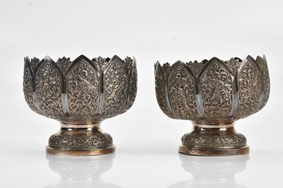 Lot 71 - A pair of Eastern white metal bowls, with...