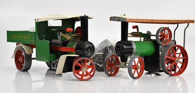 Lot 1797 - MAMOD; a steam engine and wagon, with further...