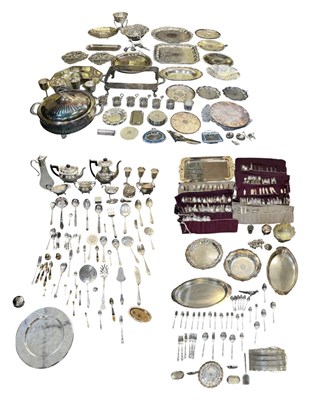 Lot 1105 - A large quantity of assorted silver plated...