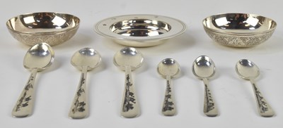 Lot 1193 - A pair of 84 grade silver circular coin set...