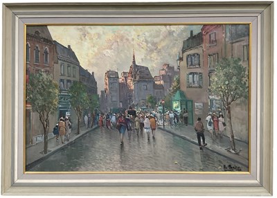 Lot 193 - ENSEL SALVI; oil on canvas, Continental street...