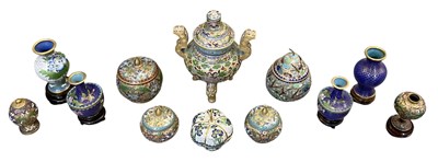 Lot 1069 - Twelve pieces of modern Chinese gilt metal...