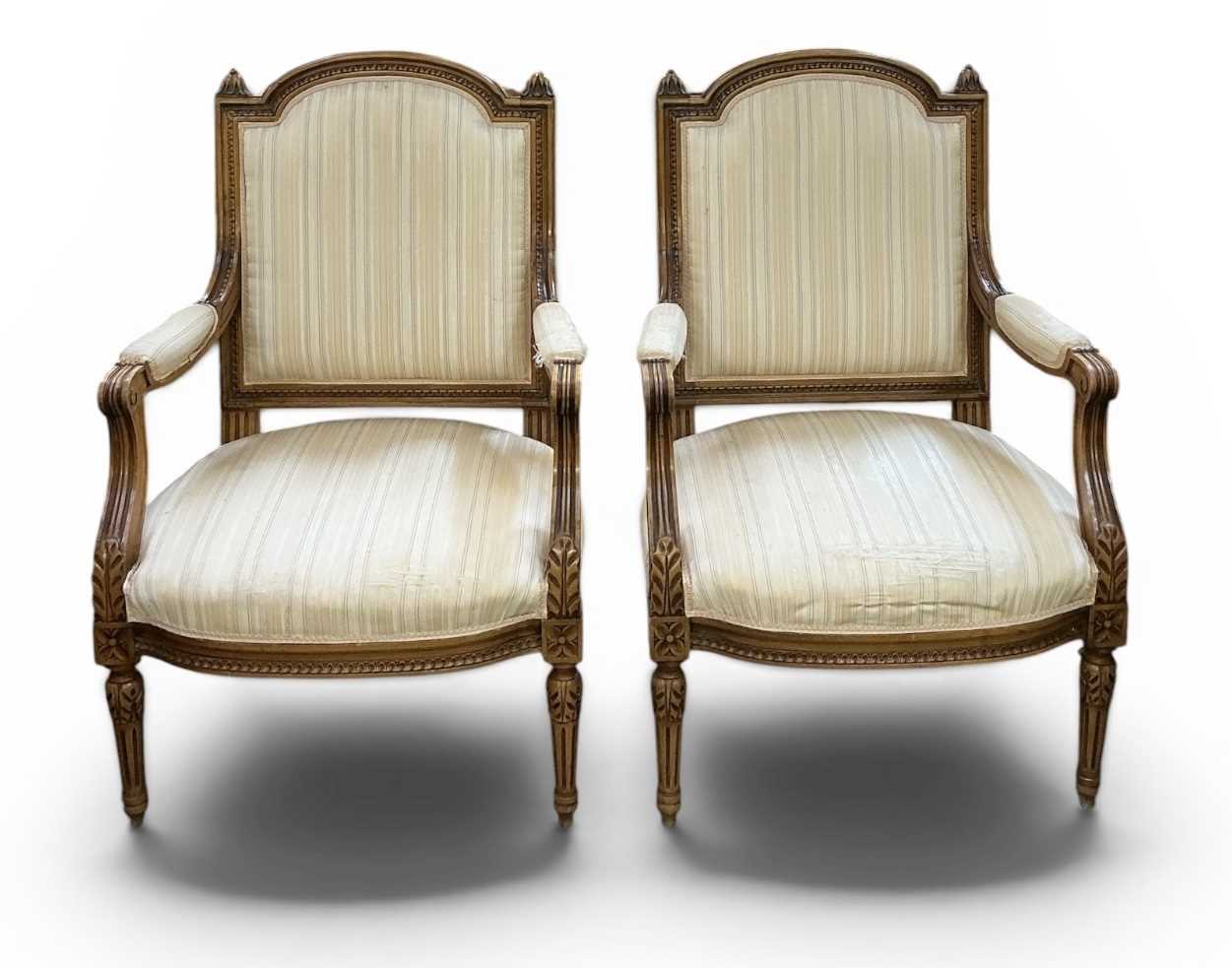 Lot 27 - A pair of reproduction French mahogany framed...