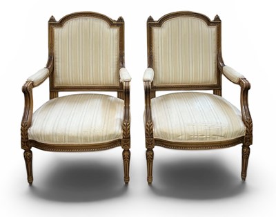 Lot 27 - A pair of reproduction French mahogany framed...