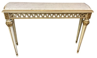 Lot 57 - A modern white painted white marble topped...