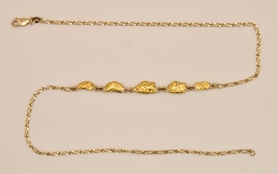 Lot 1357 - A bespoke made gold necklace comprising five...
