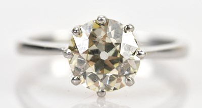 Lot 358 - A platinum diamond set solitaire dress ring,...