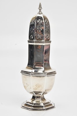 Lot 393 - A hallmarked silver sugar caster of octagonal...