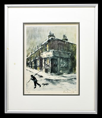 Lot 1387 - HAROLD FRANCIS RILEY BL.D. Litt FRCS (HON) DFA ATC (born 1943); ink signed limited edition print, The Knocker Upper