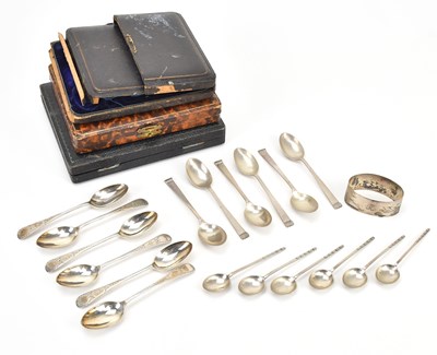 Lot 255 - Three cased sets of hallmarked silver spoons