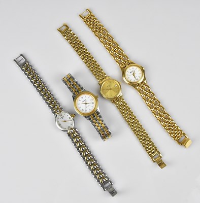 Lot 1229 - TISSOT; a lady's stainless and gold plated...