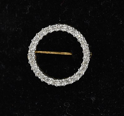 Lot 129 - A yellow and white metal diamond illusion set...