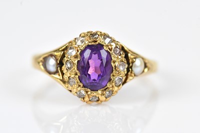 Lot 449 - A Victorian 18ct yellow gold amethyst and seed...