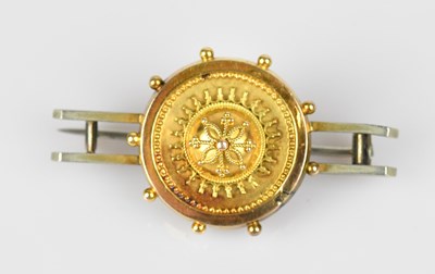 Lot 138 - A Victorian yellow metal target brooch with...