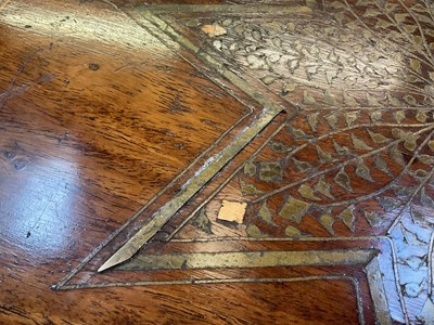 Lot 6 - A late 19th century Anglo-Indian brass inlaid...