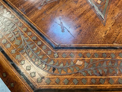 Lot 6 - A late 19th century Anglo-Indian brass inlaid...