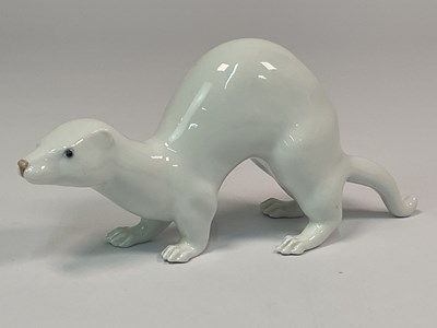 Lot 236 - ROYAL COPENHAGEN; a porcelain model of a white...