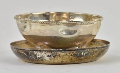 Lot 1197 - An 830 grade silver circular pin dish, set...