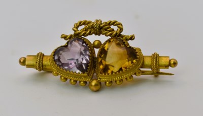 Lot 483 - A Victorian 9ct yellow gold citrine and...