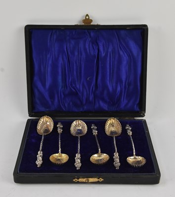 Lot 1235 - A cased set of six Edward VII hallmarked...