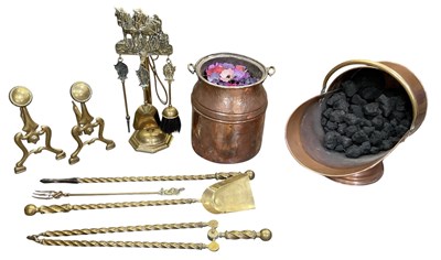 Lot 454 - A Victorian copper and brass coal scuttle,...